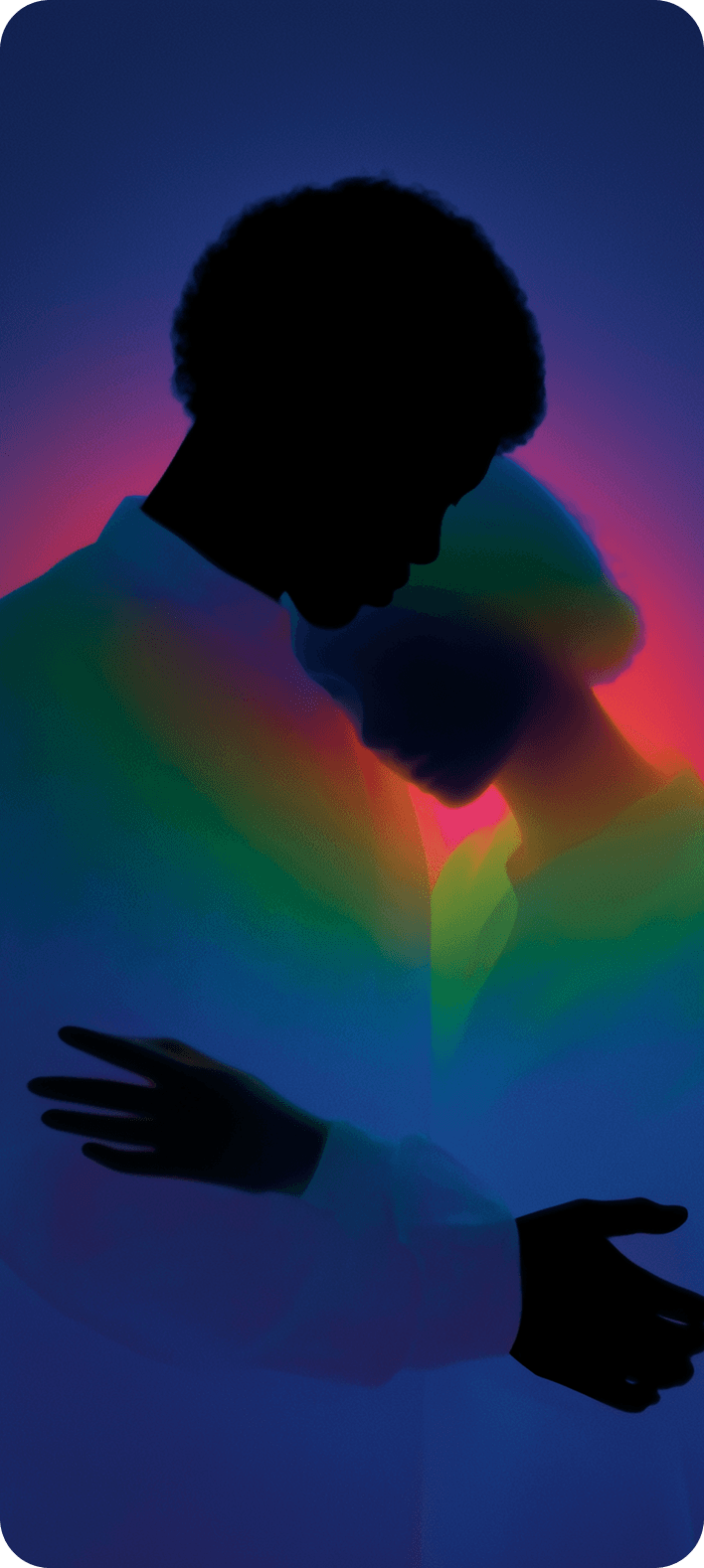 A man and a woman hugging, representing our mission