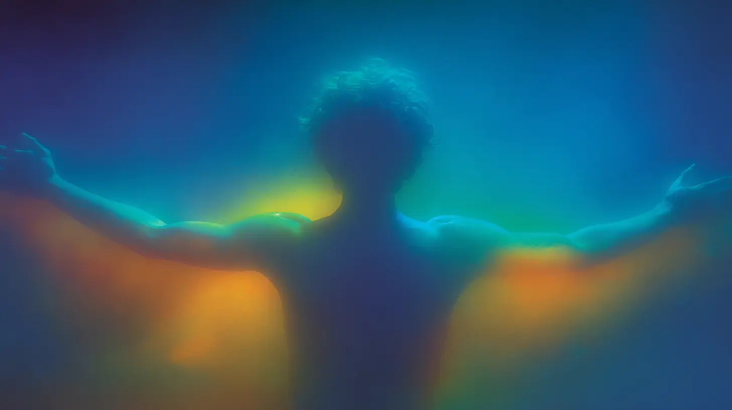 Person opening their arms in warm light representing secure attachment